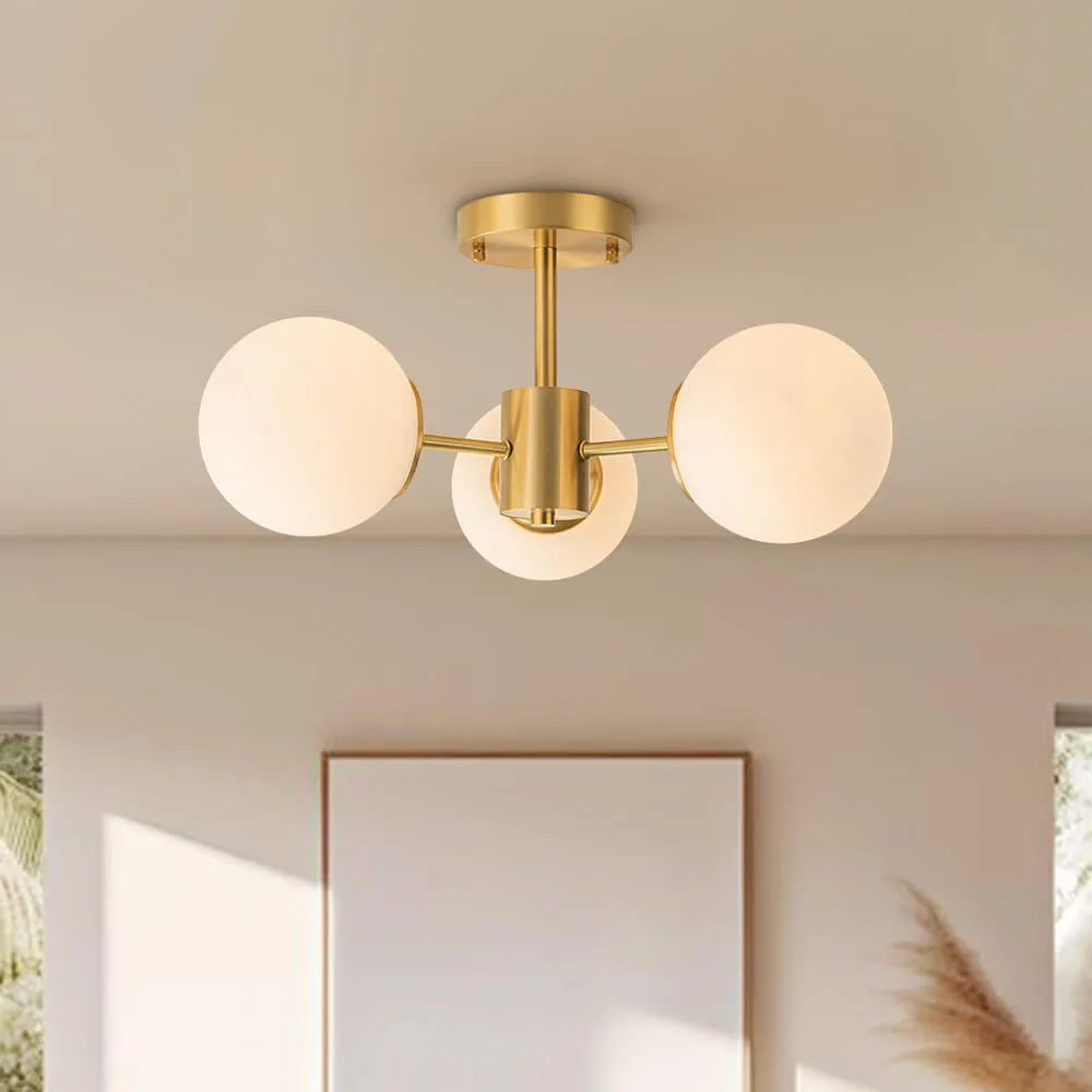 Kelven Orbital Glass Globe Ceiling Fixture