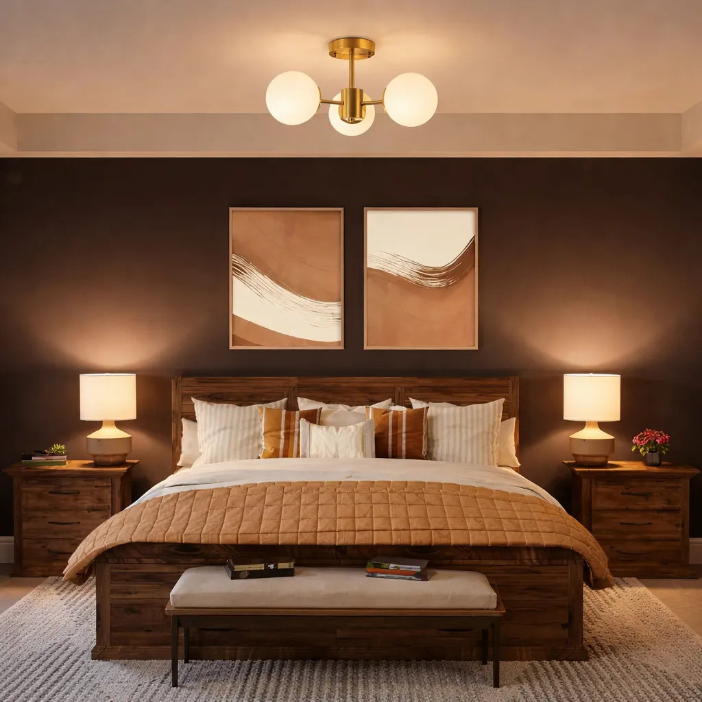 Kelven Orbital Glass Globe Ceiling Fixture