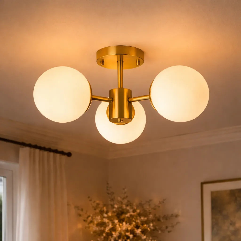 Kelven Orbital Glass Globe Ceiling Fixture