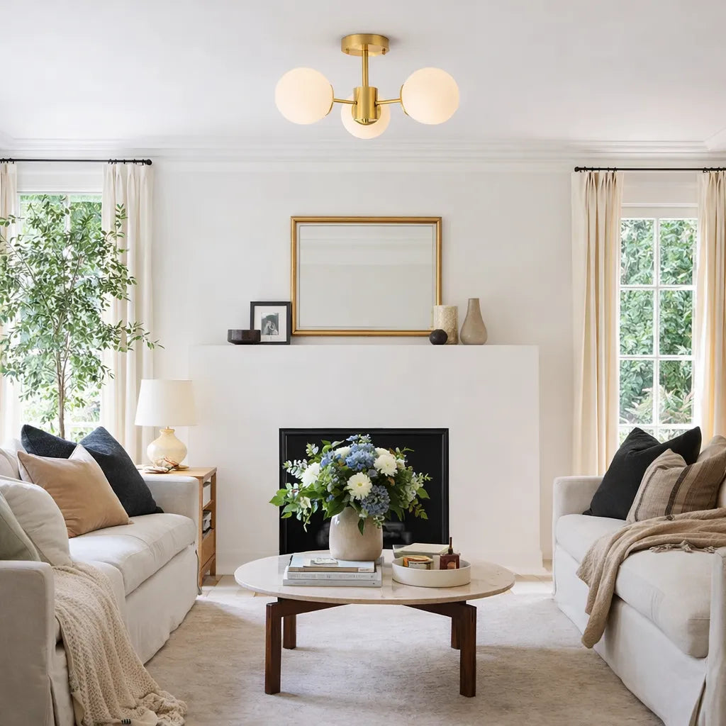 Kelven Orbital Glass Globe Ceiling Fixture