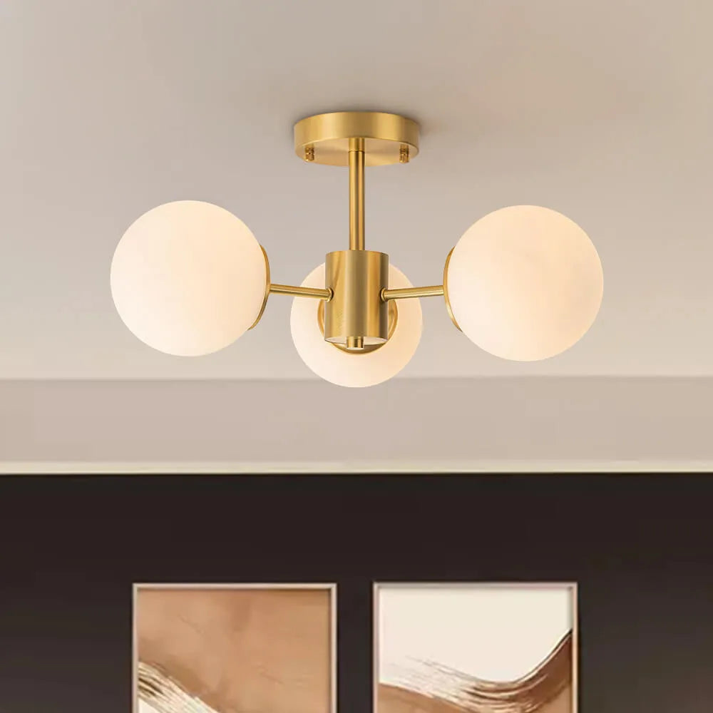 Kelven Orbital Glass Globe Ceiling Fixture