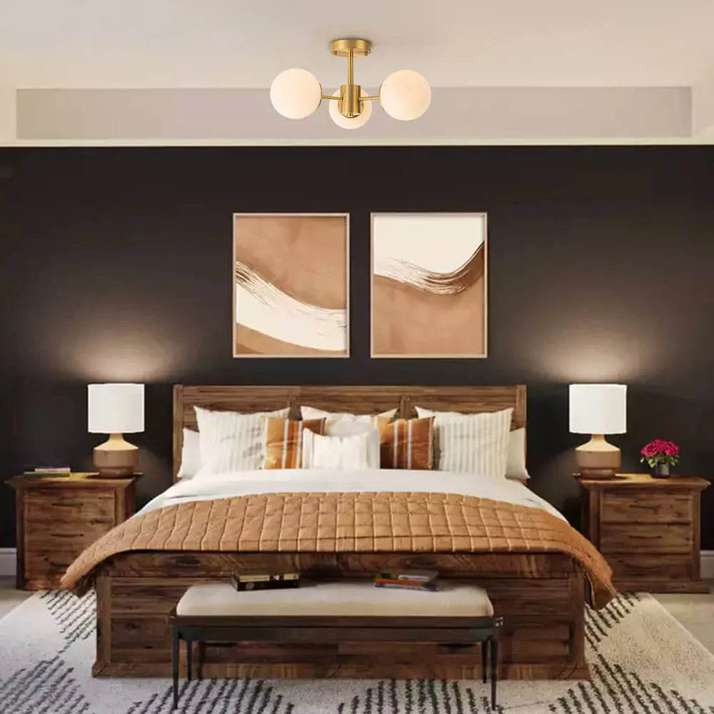 Kelven Orbital Glass Globe Ceiling Fixture