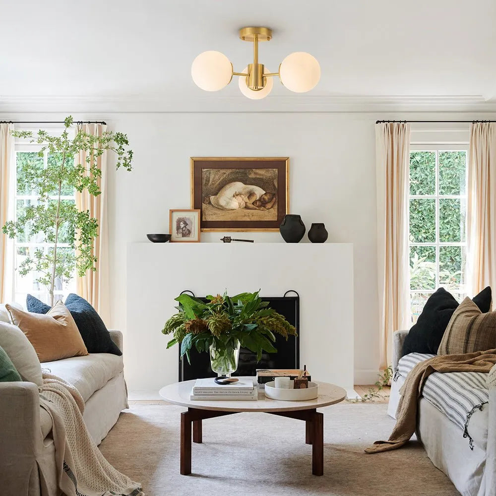 Kelven Orbital Glass Globe Ceiling Fixture