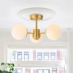 Kelven Orbital Glass Globe Ceiling Fixture