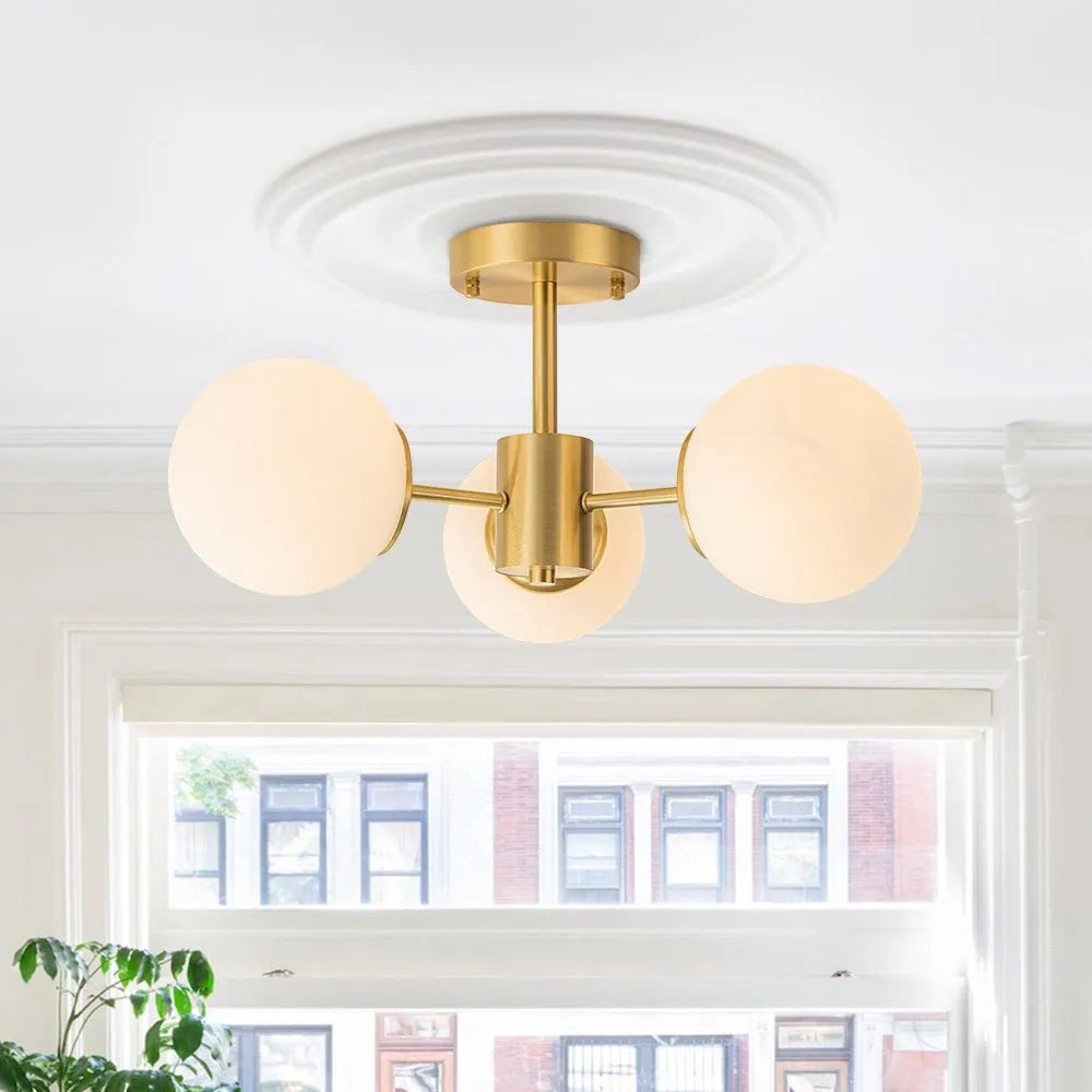 Kelven Orbital Glass Globe Ceiling Fixture