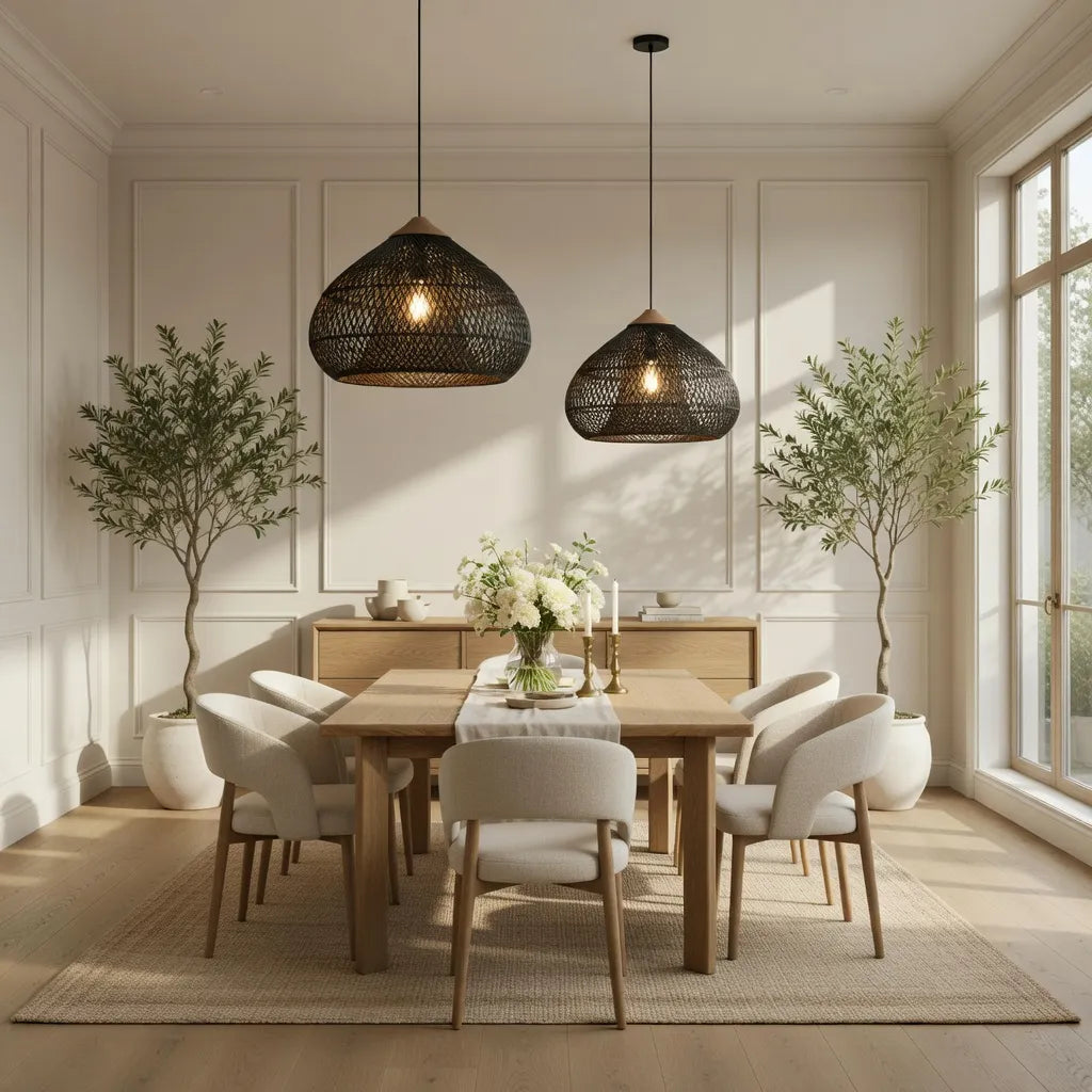 Handwoven Rattan Pendant Light