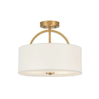 Lunera Linen Drum Semi Flush Mount Ceiling Light