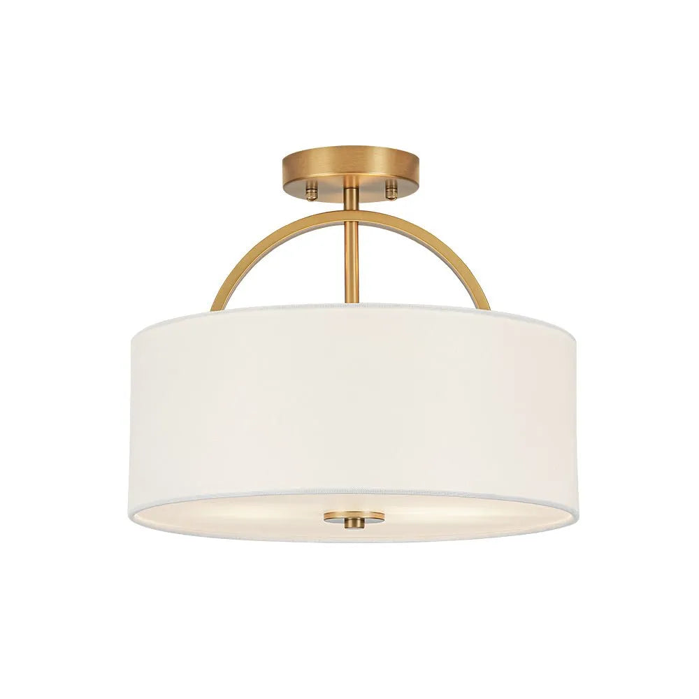 Lunera Linen Drum Semi Flush Mount Ceiling Light