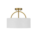 Lunera Linen Drum Semi Flush Mount Ceiling Light