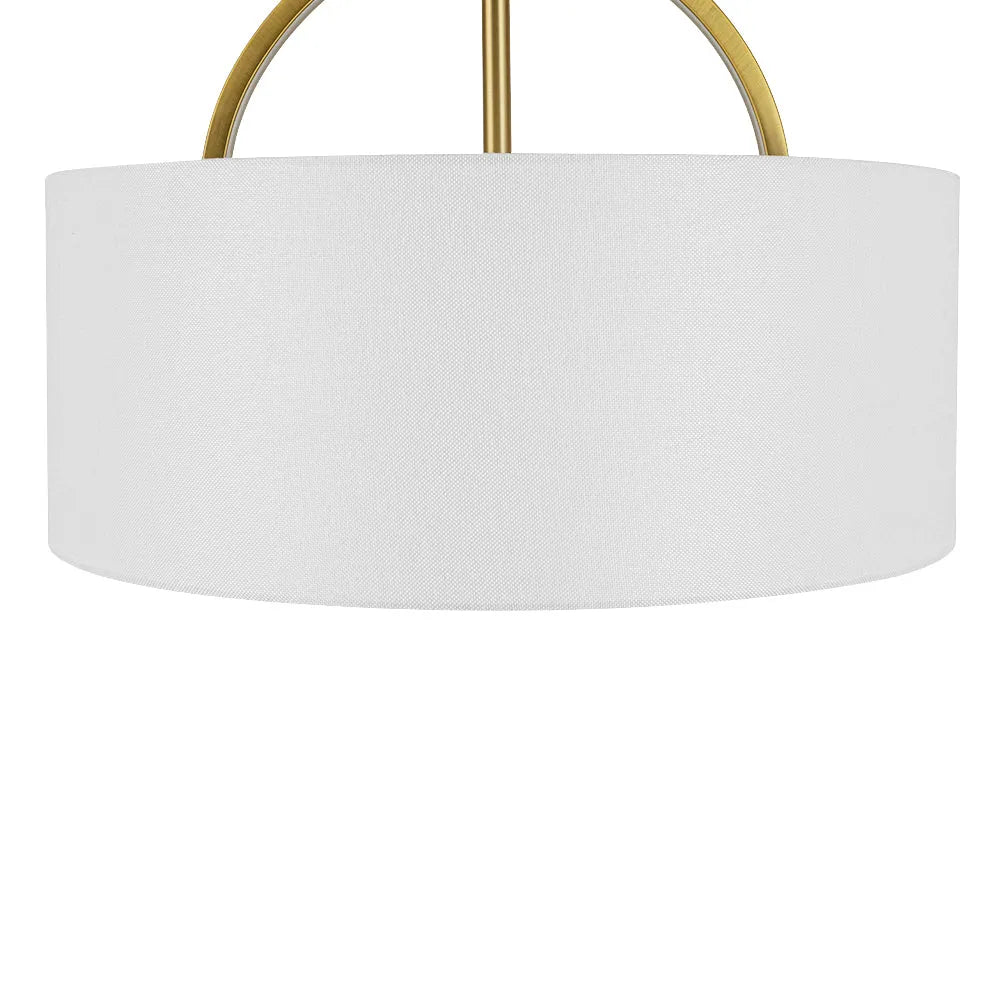 Lunera Linen Drum Semi Flush Mount Ceiling Light