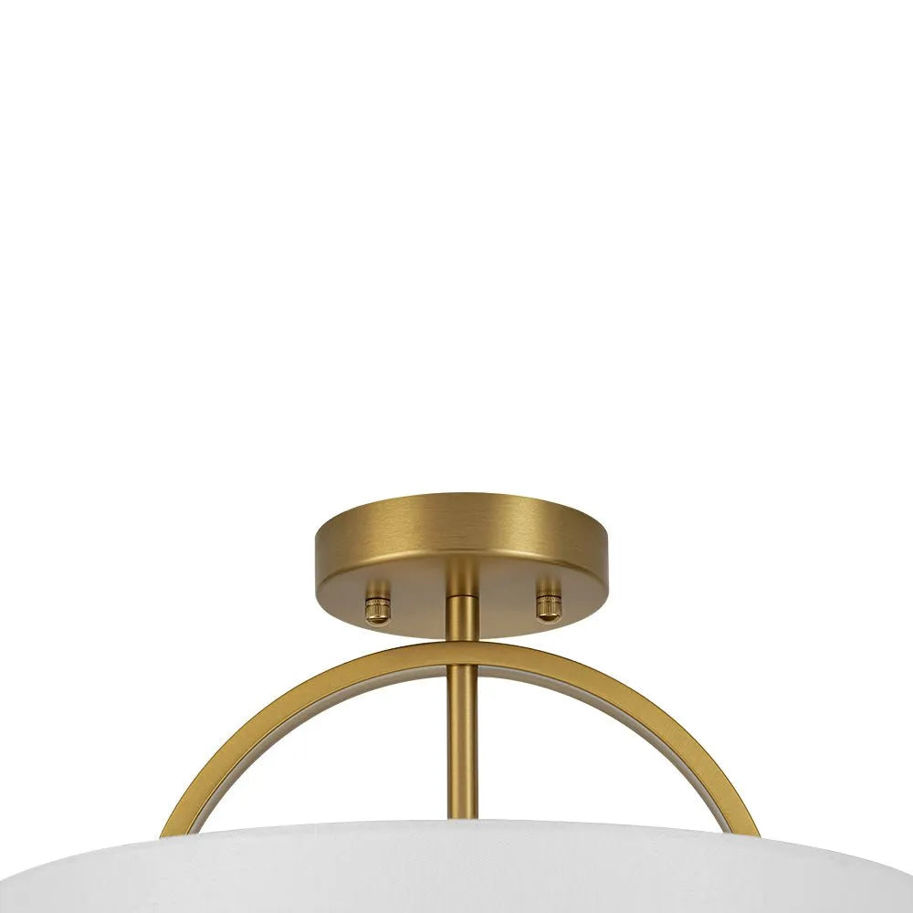 Lunera Linen Drum Semi Flush Mount Ceiling Light