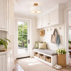 Lunera Linen Drum Semi Flush Mount Ceiling Light