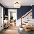 Lunera Linen Drum Semi Flush Mount Ceiling Light