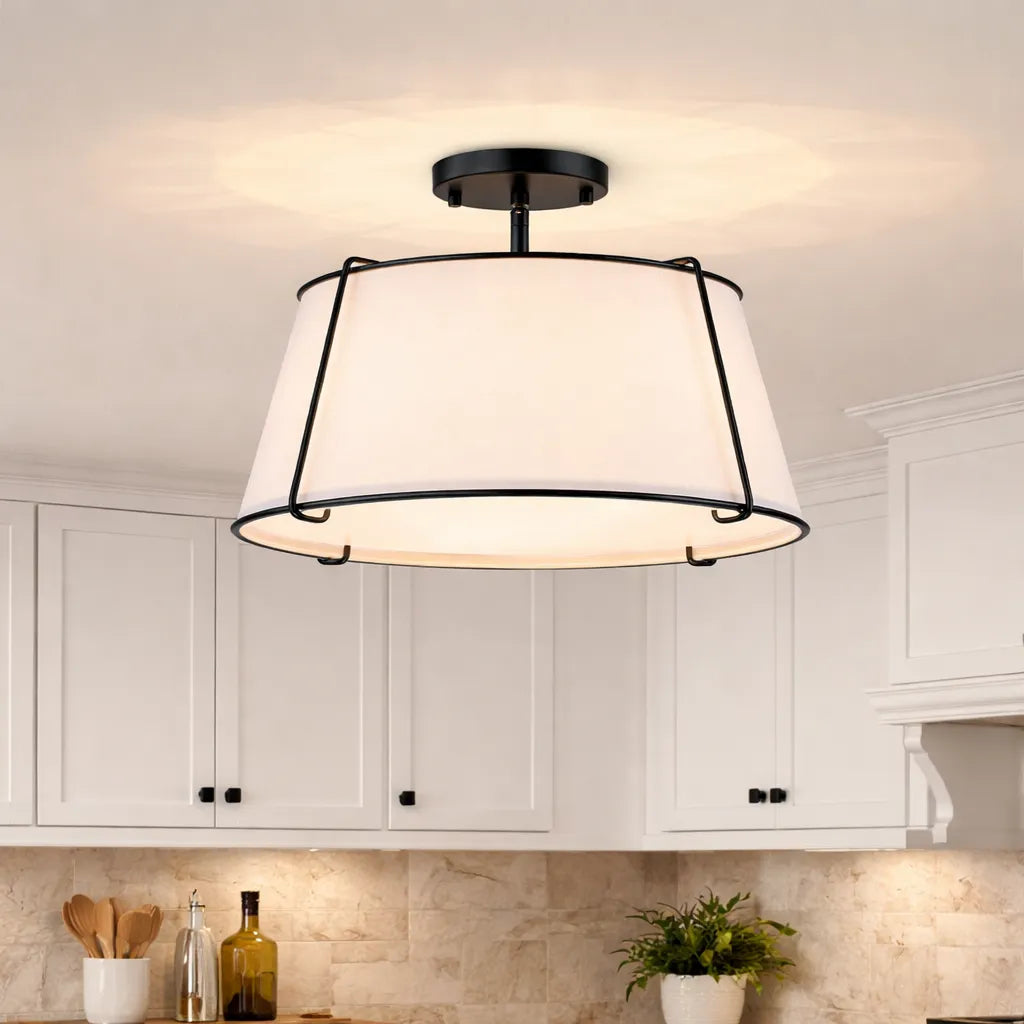 Mirel Sculpted Linen Ceiling Light
