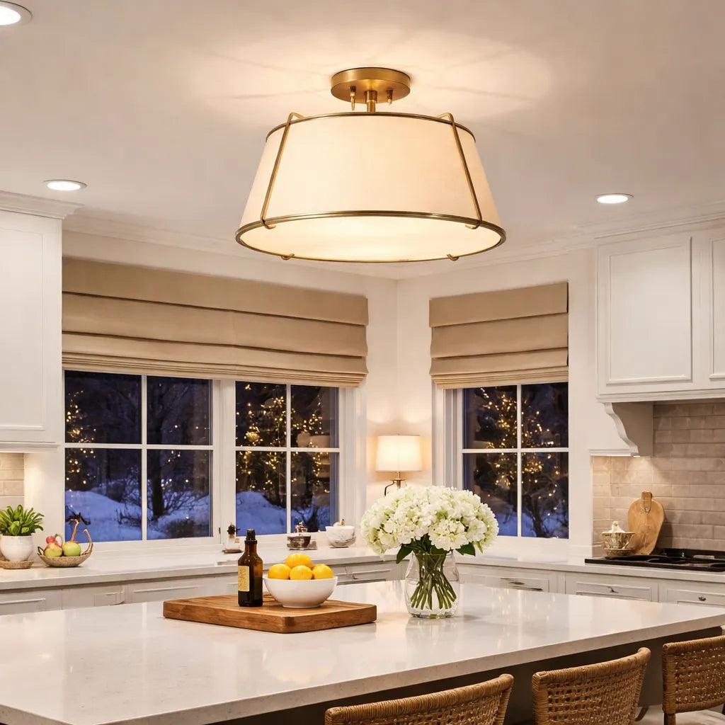 Mirel Sculpted Linen Ceiling Light