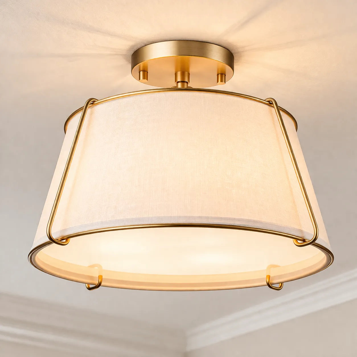 Mirel Sculpted Linen Ceiling Light