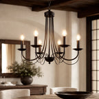 Orvelle Minimal Candle Metal Chandelier Light