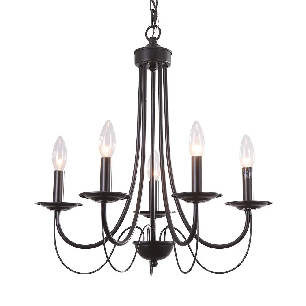 Orvelle Minimal Candle Metal Chandelier Light