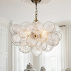 Ribbed Glass Bubble Chandelier Light