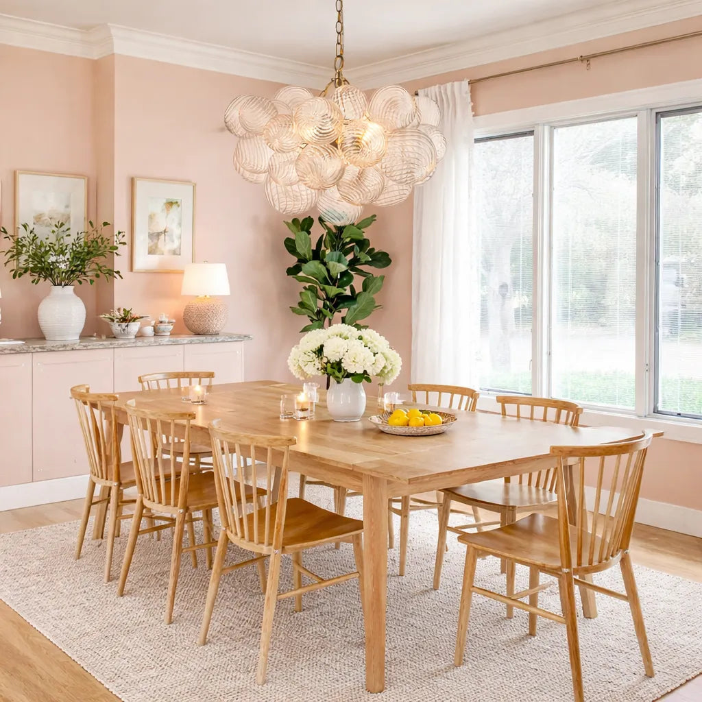 Ribbed Glass Bubble Chandelier Light