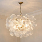 Ribbed Glass Bubble Chandelier Light