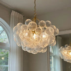 Ribbed Glass Bubble Chandelier Light