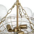 Ribbed Glass Bubble Chandelier Light