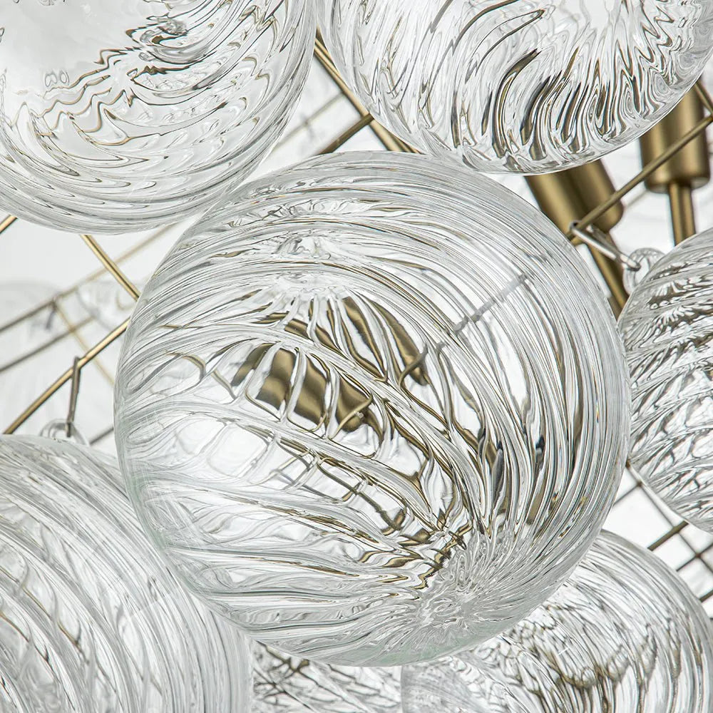 Ribbed Glass Bubble Chandelier Light