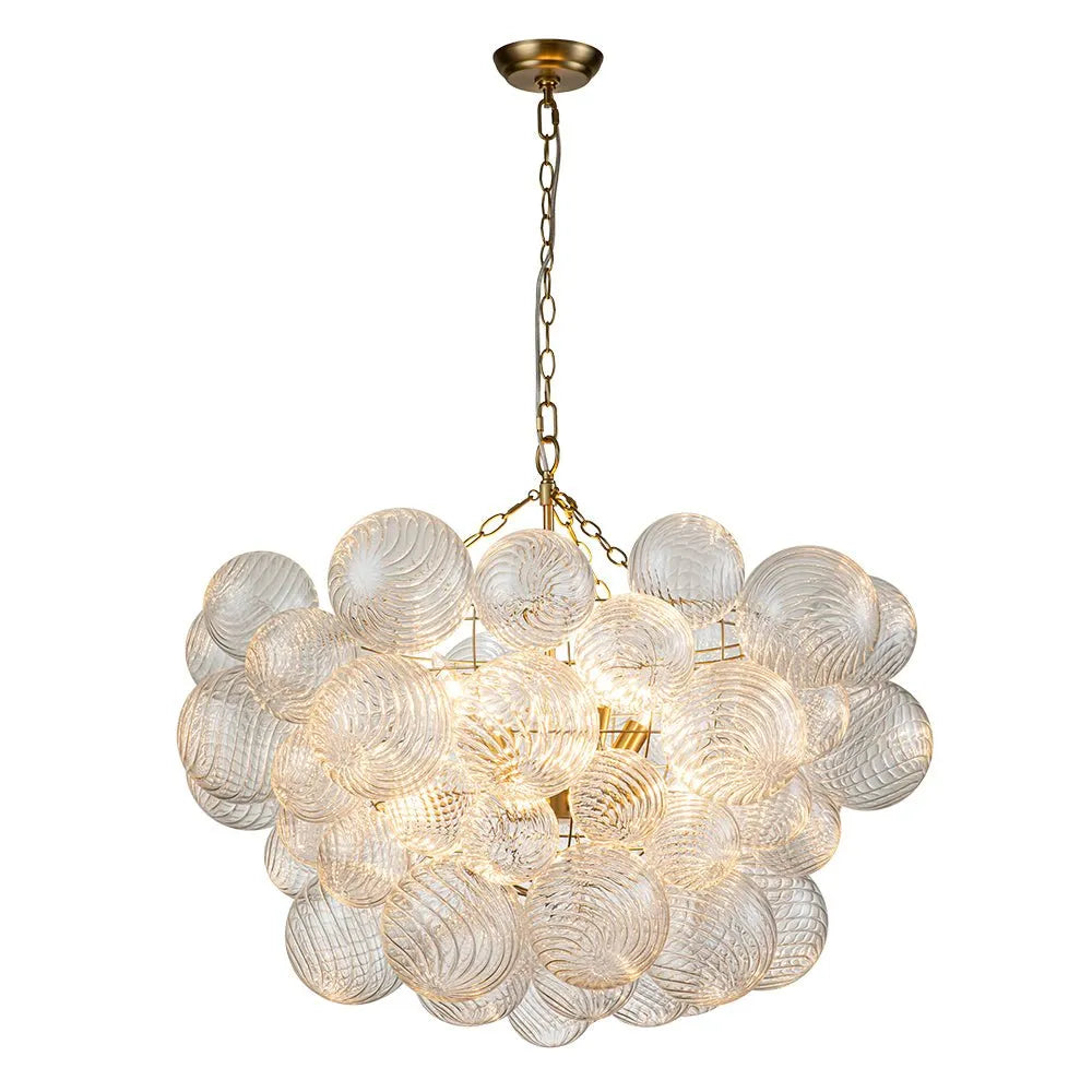 Ribbed Glass Bubble Chandelier Light
