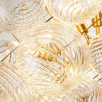 Ribbed Glass Bubble Chandelier Light