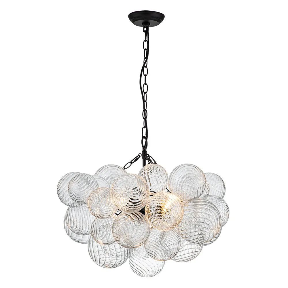 Ribbed Glass Bubble Chandelier Light