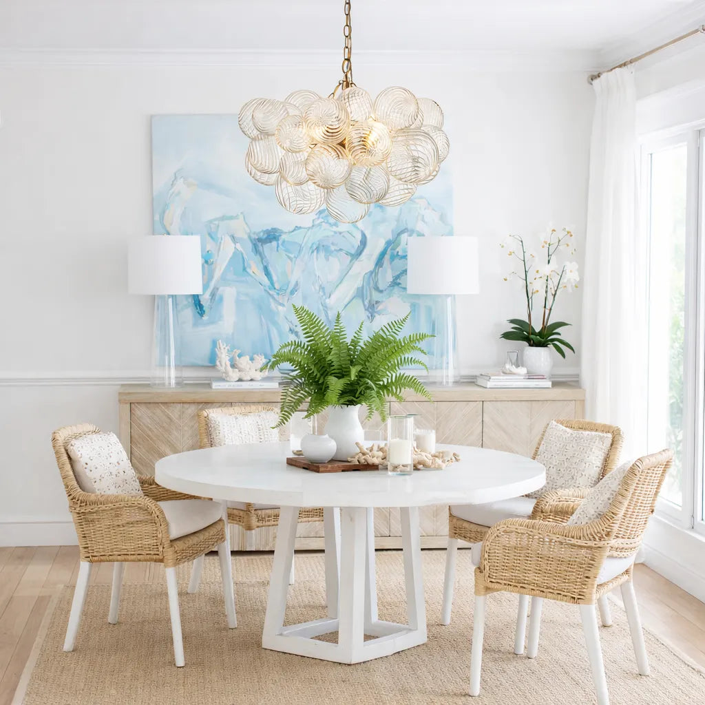 Ribbed Glass Bubble Chandelier Light
