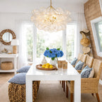 Ribbed Glass Bubble Chandelier Light