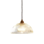 Rivelle Ribbed Glass Dome Pendant Light