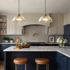 Rivelle Ribbed Glass Dome Pendant Light