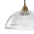 Rivelle Ribbed Glass Dome Pendant Light