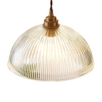 Rivelle Ribbed Glass Dome Pendant Light