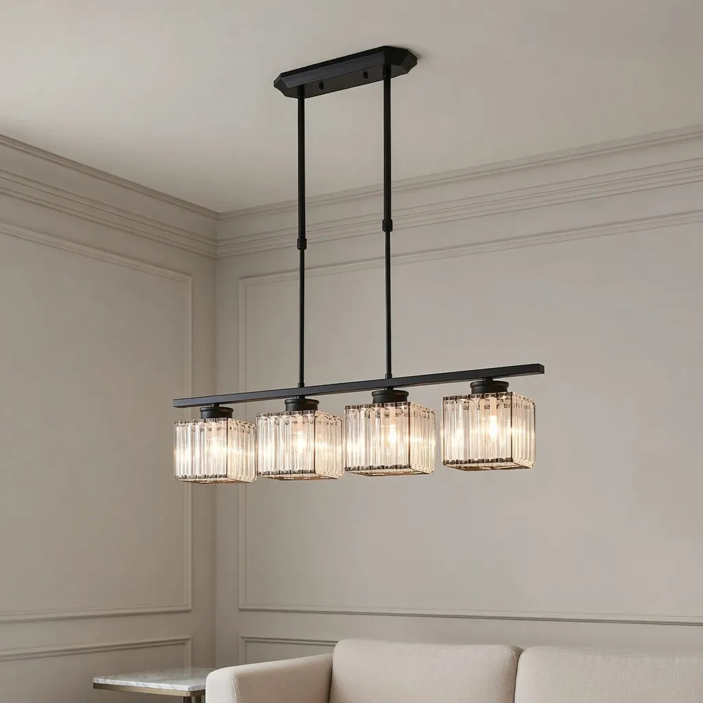 Solis Linear Glass Island Pendant Light