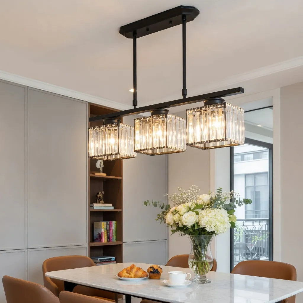 Solis Linear Glass Island Pendant Light
