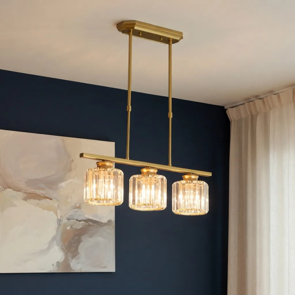 Solis Linear Glass Island Pendant Light