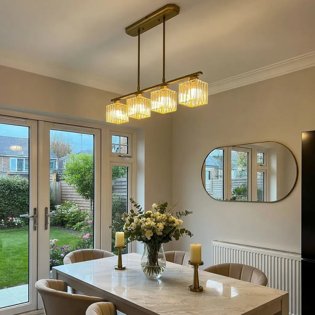 Solis Linear Glass Island Pendant Light