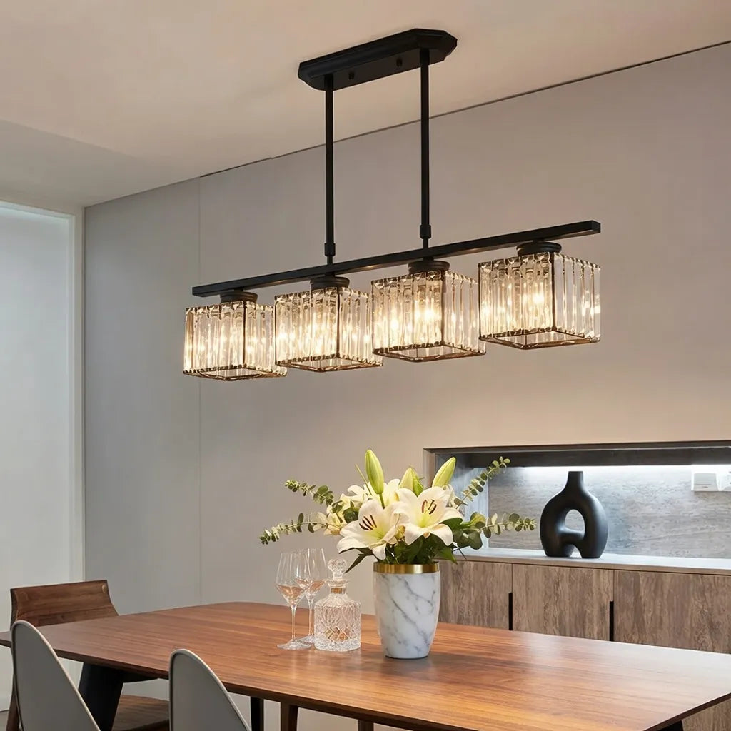 Solis Linear Glass Island Pendant Light