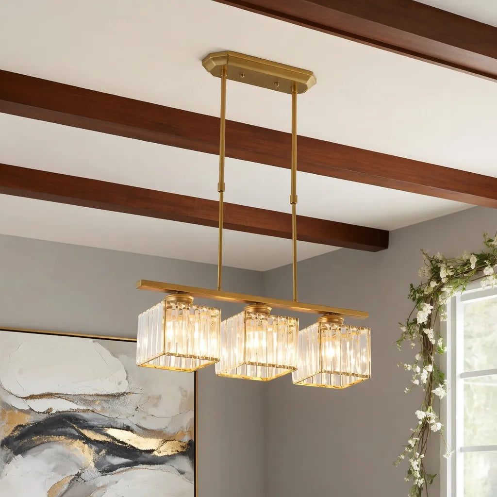 Solis Linear Glass Island Pendant Light