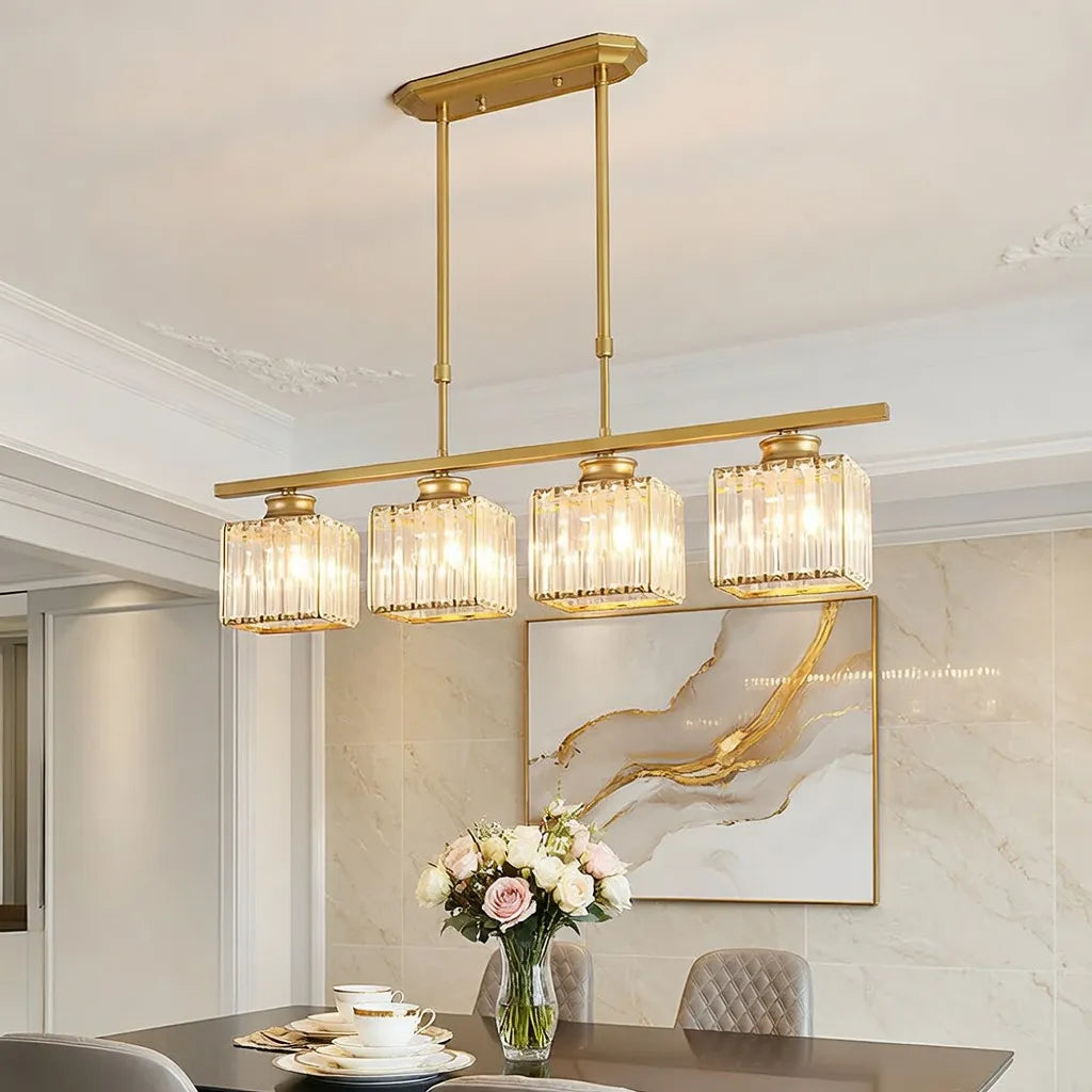 Solis Linear Glass Island Pendant Light