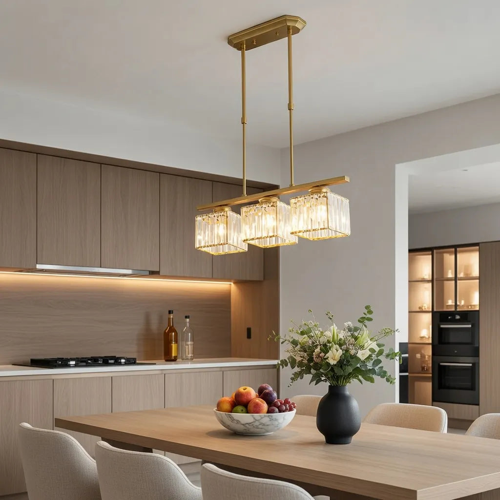 Solis Linear Glass Island Pendant Light