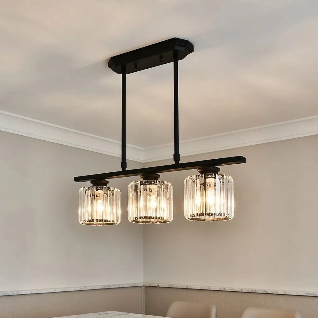 Solis Linear Glass Island Pendant Light