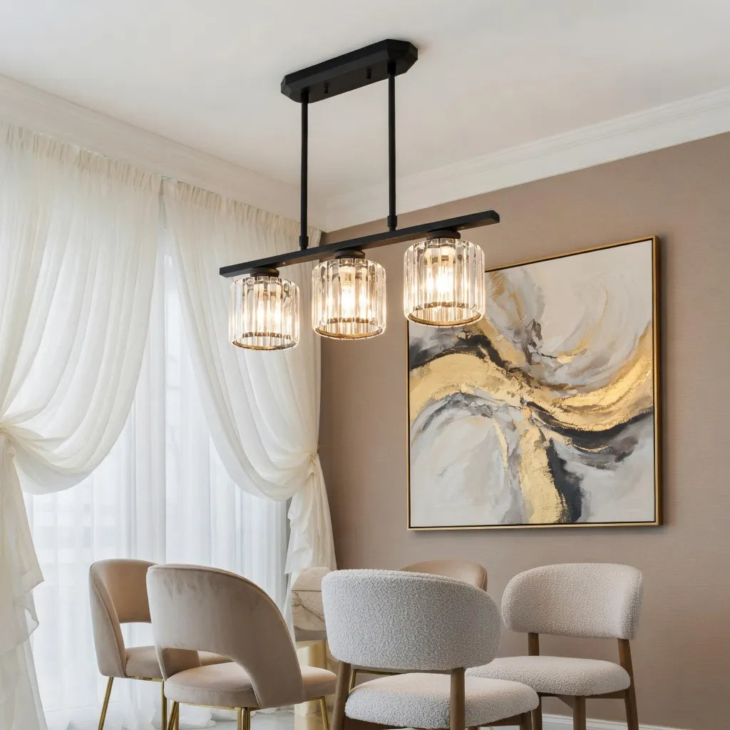 Solis Linear Glass Island Pendant Light