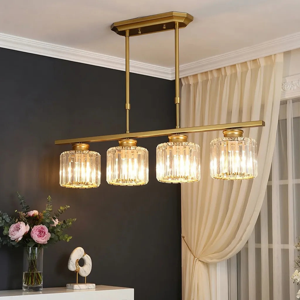 Solis Linear Glass Island Pendant Light