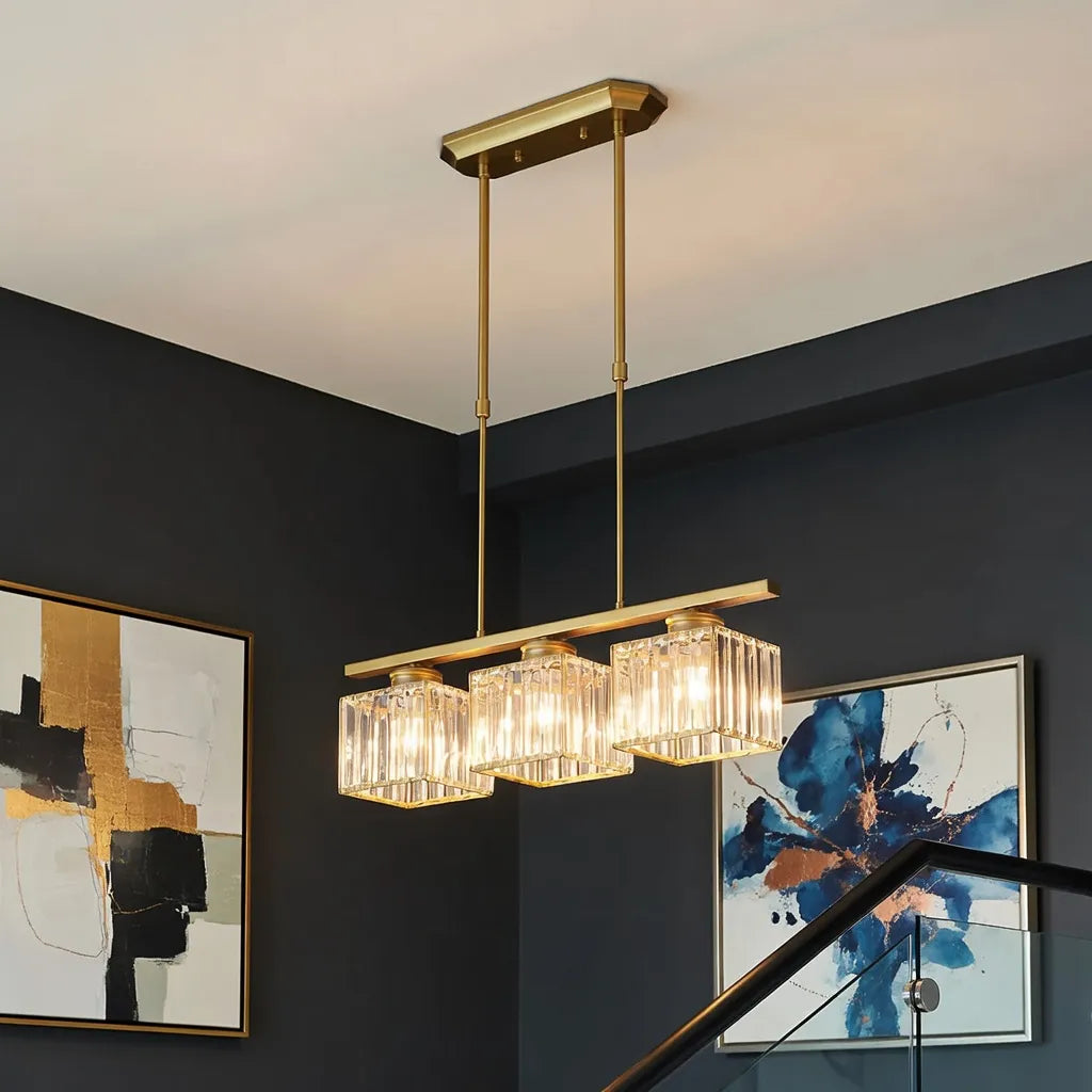 Solis Linear Glass Island Pendant Light