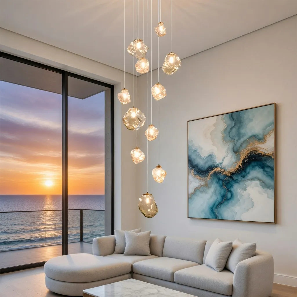 Strata Architectural Staircase Chandelier Light